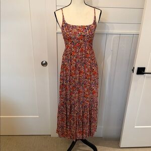 Floral Spaghetti Strap Maxi Dress - XS